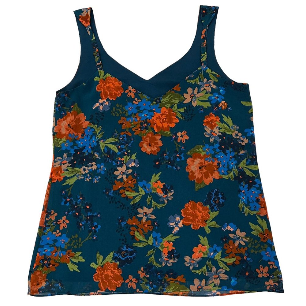 Like new CABI 3449 Floral Print Still Life Sleeveless Tank Top Size Small